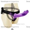 Arnes con doble dildo y vibracion